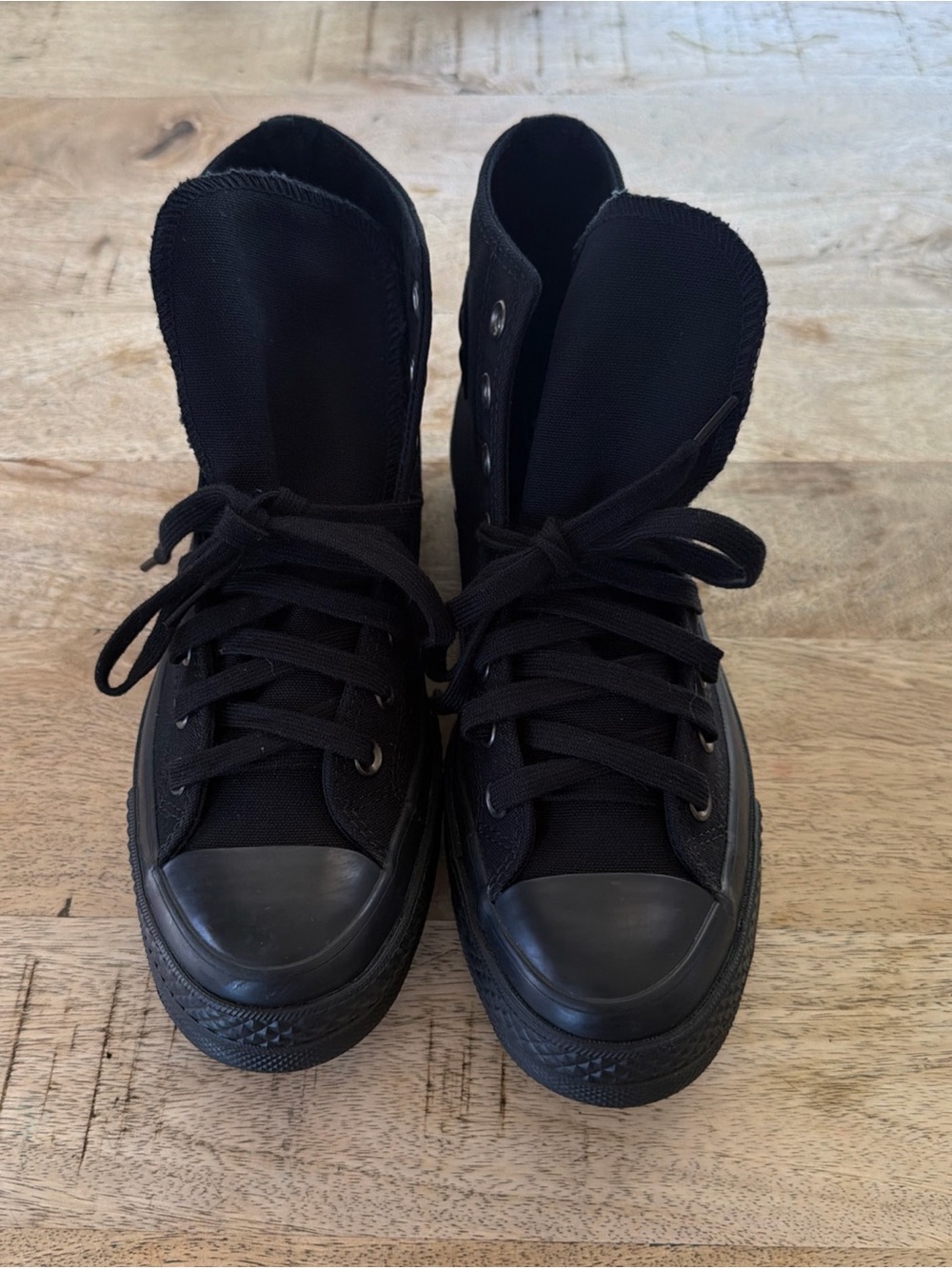 Converse unisex Black High-Top Canvas Sneakers men 8 women’s 10 - Picture 2 of 8